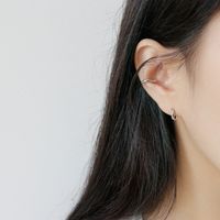 Korean S925 Sterling Silver Circle Earrings main image 4