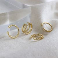 Korean S925 Sterling Silver Simple Twist Double-layer Ear Clip main image 3