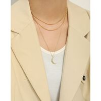 Korean Moon Silver Necklace Wholesale main image 5