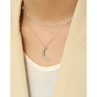 Korean Moon Silver Necklace Wholesale main image 4