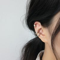 Korean S925 Sterling Silver Simple Double-layer Ear Clip main image 4