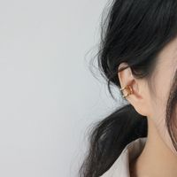 Korean S925 Sterling Silver Simple Double-layer Ear Clip main image 5