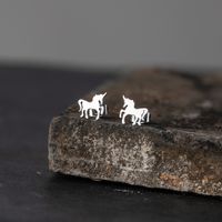 Simple Style Unicorn Alloy No Inlaid Earrings Ear Studs main image 3