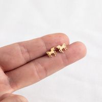Simple Style Unicorn Alloy No Inlaid Earrings Ear Studs main image 4