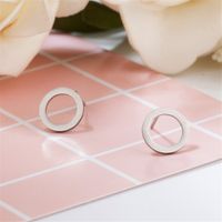 Simple Hollow Round Stainless Steel Earrings Wholesale main image 6