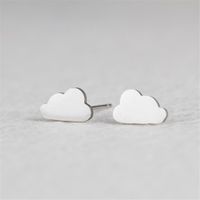 Simple Cloud Stainless Steel Earrings Wholesale main image 1