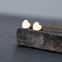 Simple Heart-shaped Stainless Steel Earrings Wholesale main image 1