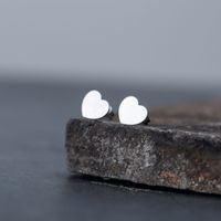 Simple Heart-shaped Stainless Steel Earrings Wholesale main image 3
