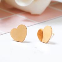 Simple Heart-shaped Stainless Steel Earrings Wholesale main image 4