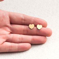 Simple Heart-shaped Stainless Steel Earrings Wholesale main image 6