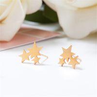 Mode Star Acier Inoxydable Pas D'incrustation Des Boucles D'oreilles Boucles D'oreilles main image 1