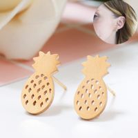 Simple Fruit Pineapple Stainless Steel Earrings Wholesale main image 1