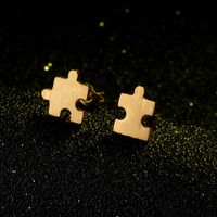 Simple Fun Puzzle Alloy Earrings Wholesale main image 1
