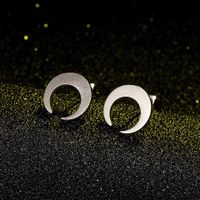 Simple Half-moon Stainless Steel Earrings main image 1