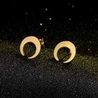 Simple Half-moon Stainless Steel Earrings main image 3