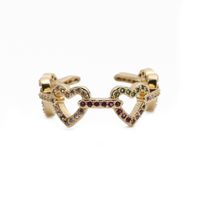 Fashion Copper Micro-inlaid Heart Zircon Ring main image 6