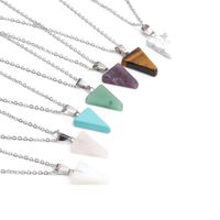 Fashion Triangle Semi-precious Stainless Steel Necklace Wholesale main image 1