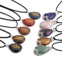 Fashion Six-sided Cylindrical Semi-precious Stone Necklace main image 6