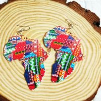 Fashion Engraving Printing Painted Wooden Earrings main image 2