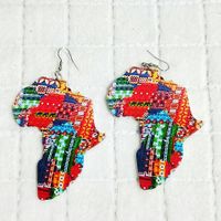 Fashion Engraving Printing Painted Wooden Earrings main image 3