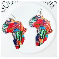 Fashion Engraving Printing Painted Wooden Earrings main image 6
