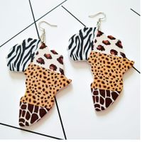 Retro Contrast Color Wooden Earrings main image 6