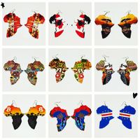 Ethnic Double-sided Printing Wooden Earrings main image 1