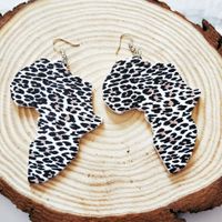 Retro Leopard Printing Wooden Geometric Earrings main image 5