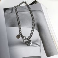 Hip-hop Chain Heart-shape Alloy Necklace Wholesale main image 1