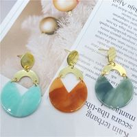 Korean Acrylic Irregular Pattern Tassel Earrings main image 1