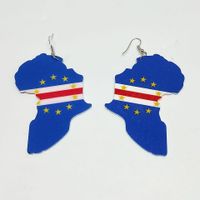 Ethnic Double-sided Printing Wooden Earrings sku image 1