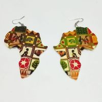 Ethnic Double-sided Printing Wooden Earrings sku image 6