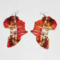 Ethnic Double-sided Printing Wooden Earrings sku image 8