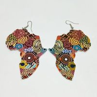 Ethnic Double-sided Printing Wooden Earrings sku image 9