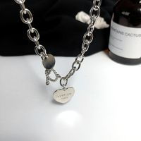 Hip-hop Chain Heart-shape Alloy Necklace Wholesale sku image 1