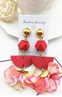 Fashion Rhombus Wooden Earrings Wholesale sku image 3