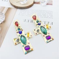 Fashion Geometric Heart-shaped Alloy Rhinestone Earrings sku image 3