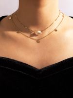 Fashion Shell Pendant Disc Tassel Necklace main image 3