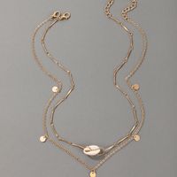 Fashion Shell Pendant Disc Tassel Necklace main image 7