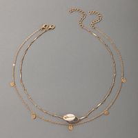 Fashion Shell Pendant Disc Tassel Necklace main image 8