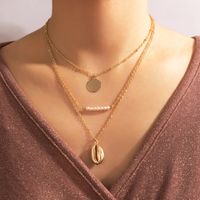 Simple Disc Fashion Pearl Shell Three Layer Necklace main image 1