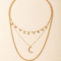 Simple Diamond Moon Pendant Necklace main image 5