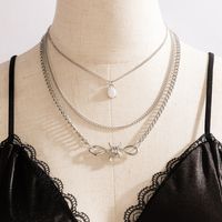 New Simple Pearl Alloy Knotted Necklace main image 2