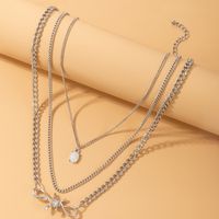 New Simple Pearl Alloy Knotted Necklace main image 3