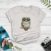 Cartoon Cute Owl Pop Print T-shirt main image 2