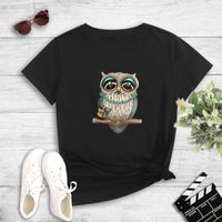 Cartoon Cute Owl Pop Print T-shirt main image 4