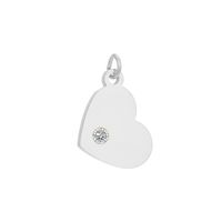 Fashion Stainless Steel Diamond Heart-shaped Necklace Accessories sku image 1