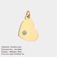Fashion Stainless Steel Diamond Heart-shaped Necklace Accessories sku image 2