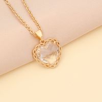 Fashion Multicolor Heart-shape Copper Necklace Wholesale sku image 1
