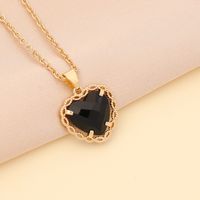 Fashion Multicolor Heart-shape Copper Necklace Wholesale sku image 3